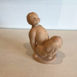 Kai Nielsen figur af Faun i terracotta - signeret - højde 13.5 cm.