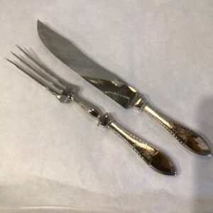 Empire forskæresæt i sølv med stål - stemplet tre tårne år 1912 - længde 30.7 og 27.9 cm. - flot stand -