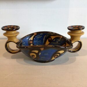 Herman A. Kähler blomsterskål med holdere til to lys -