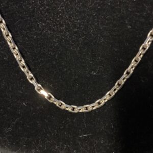 Facetslebet ankerkæde i sterling sølv, længde 60 cm. - vægt 10.3 cm.