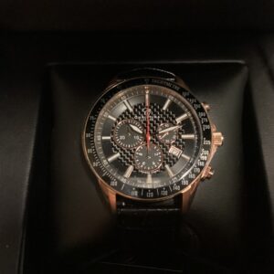 Christina Watch herreur med sort læderrem - ligger ubrugt i gaveæske