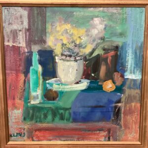 Evgenig Klenø Opstilling - oliemaleri - Lysmål 75 x 74.5 cm.